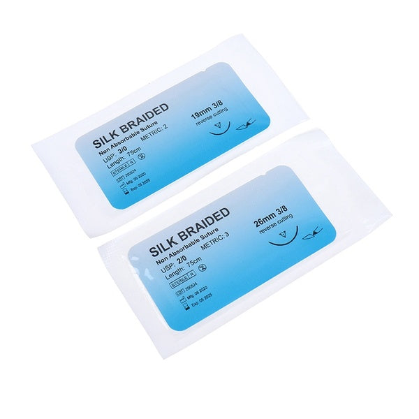 Surgical Sutures -Silk Braided - Individually Sealed -5 Per Pack - Student Medical Kits