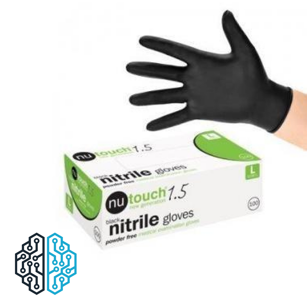 NuTouch Black 1.5 Nitrile Powder Free Disposable Gloves