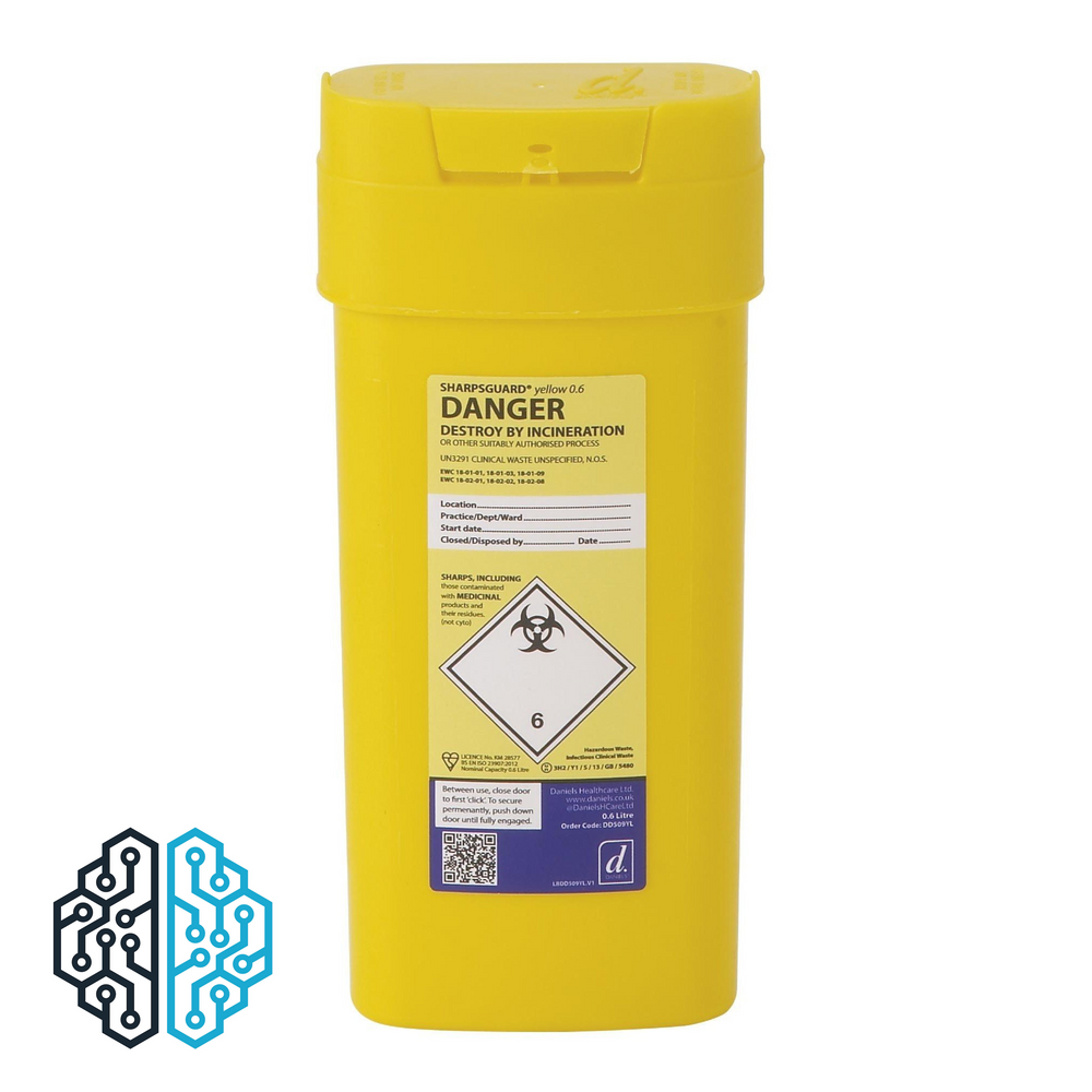 Sharpsguard Yellow 0.6L Sharps Bin