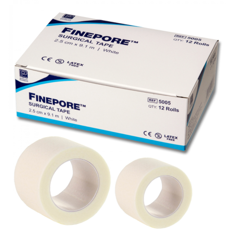 Finepore Micropore Surgical Tape 2.5cm x 9.1m - White - Student Medical Kits